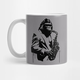 gorilla plays saxophone Mug